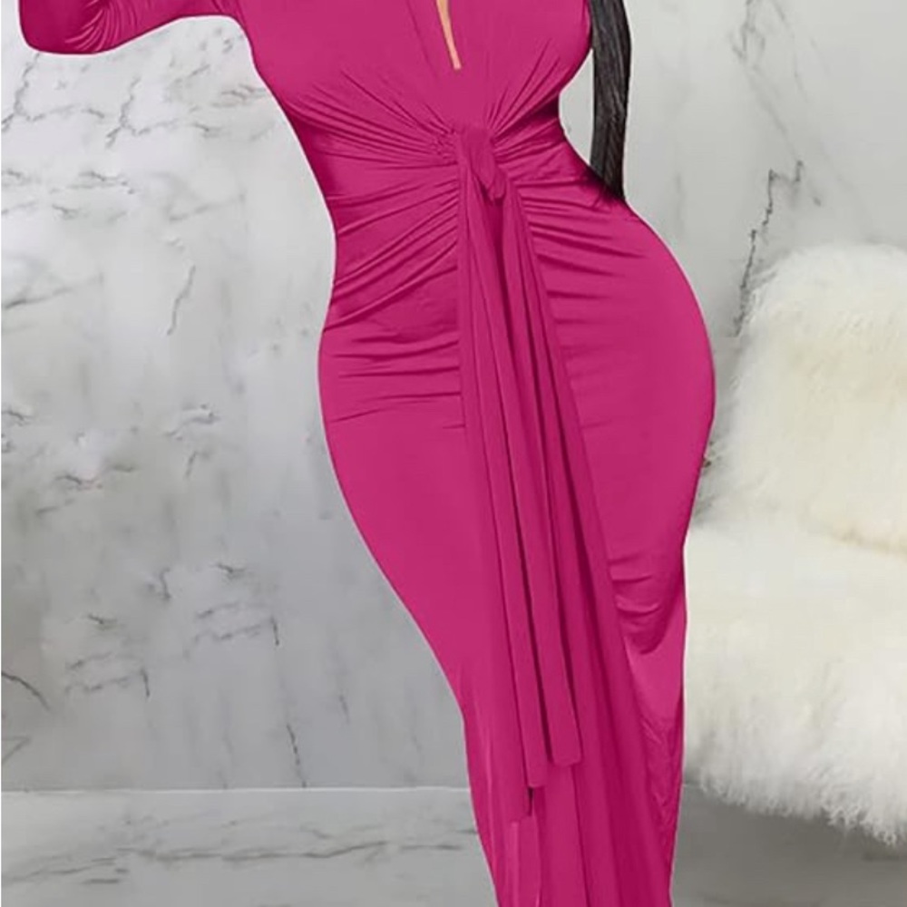 Long sleeve, fucsia dress. Great Condition.